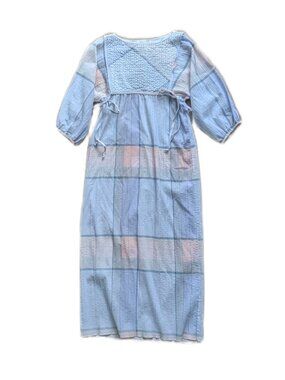 Oscar de la Renta Pastel Plaid Maxi Dress